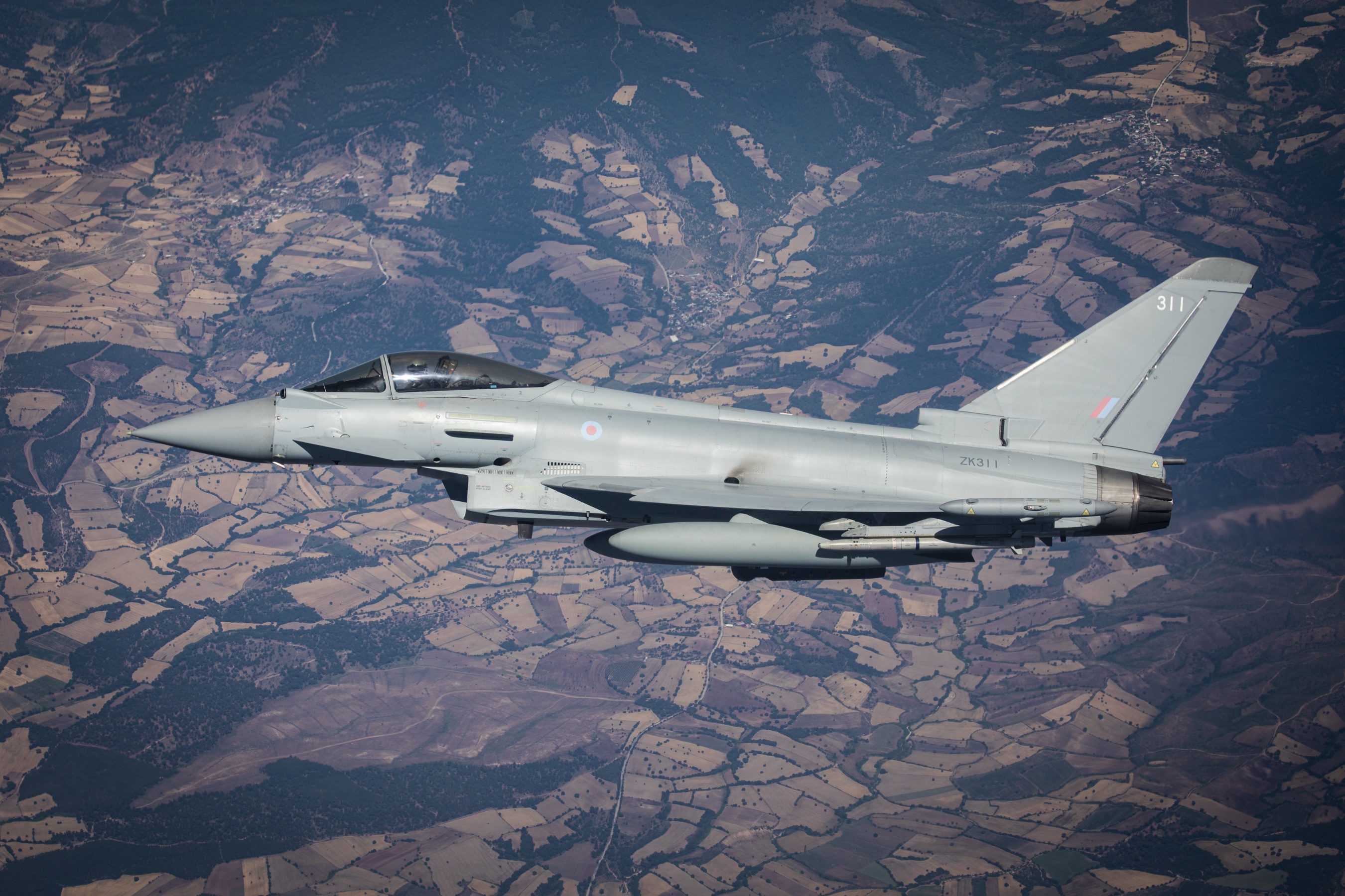 Typhoon in flight.